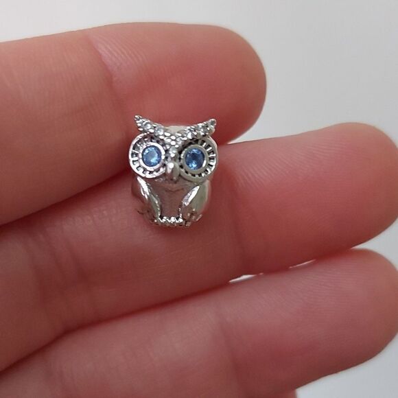 925 Sterling Silver Owl Charm - Picture 4 of 10